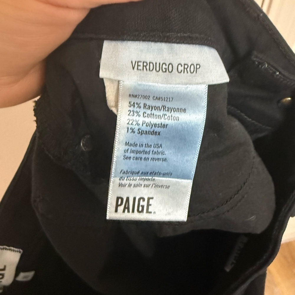Paige Verdugo Cropped Black Women's Jeans - Picture 4 of 4